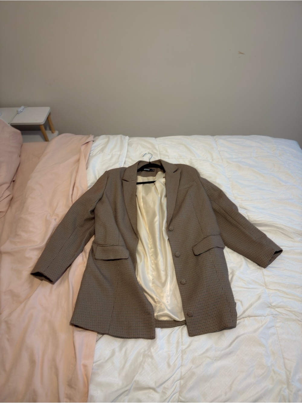 Missguided Taupe Textured Blazer Jacket